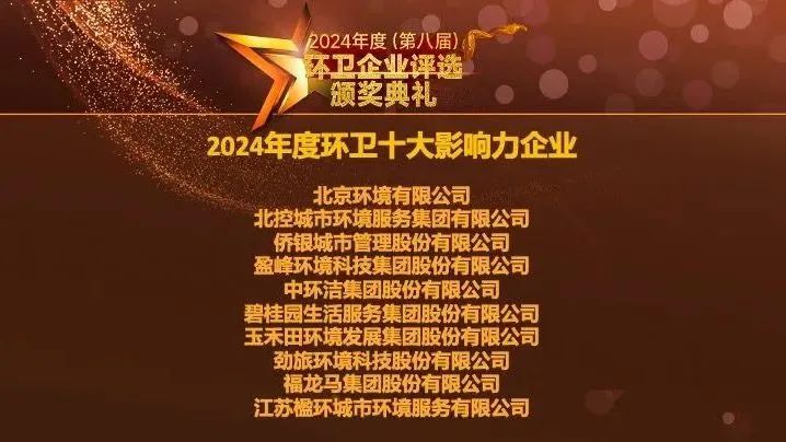 連續五年登榜丨好博環境榮膺“2024年度環衛十大影響力企業”